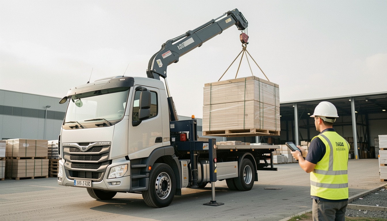 Camion avec grue auxiliaire : usages, choix et sécurité
